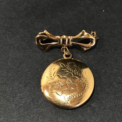 Vintage locket brooch