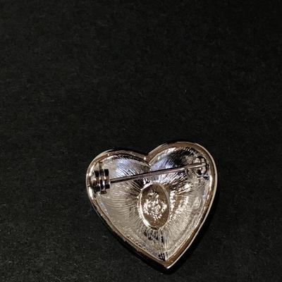 Premier design, red, white, and blue heart brooch