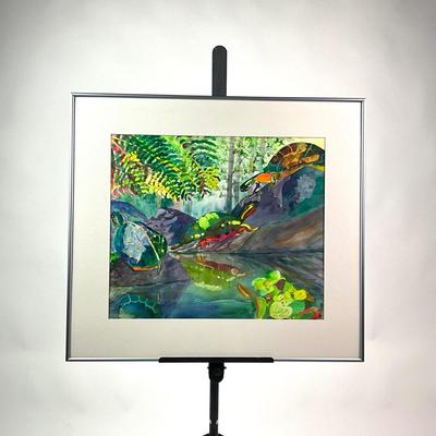 Sale Photo Thumbnail #192: Signed by the artist in the lower right
Artwork is measures 18' x 24"
Measurements of frame is 29" width, 26.25" height 
Late 20th century watercolor painting, matted, condition is very good.