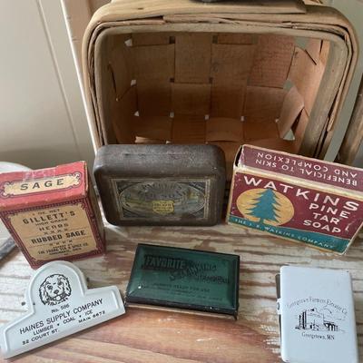Smaller basket of vintage items