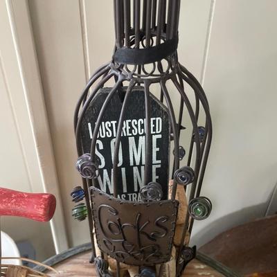Wine & canisters with vintage items