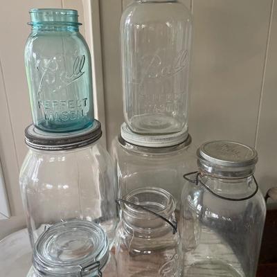 Large vintage glass jars