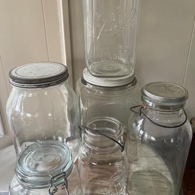 Large vintage glass jars