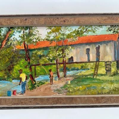 Framed Original Oil Painting by Juanita Overbey Courtney