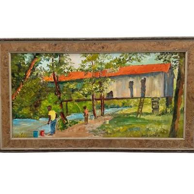 Framed Original Oil Painting by Juanita Overbey Courtney