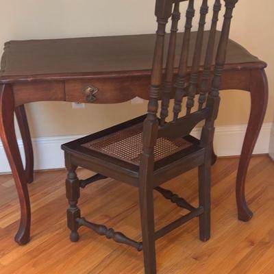 Great desk with caned seat chair (can go anywhere!)
