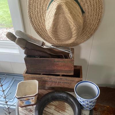 Vintage gardening items