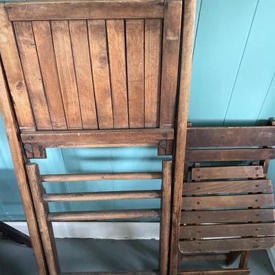 2 wood folding chairs