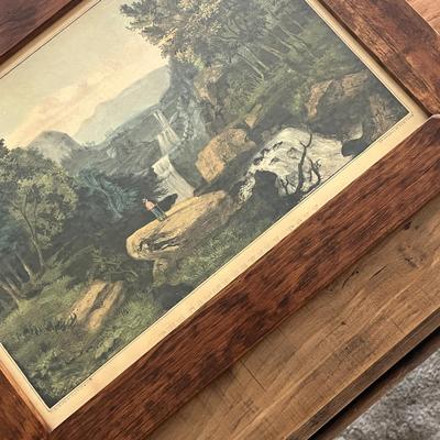 Currier And Ives Roadside mill offset print