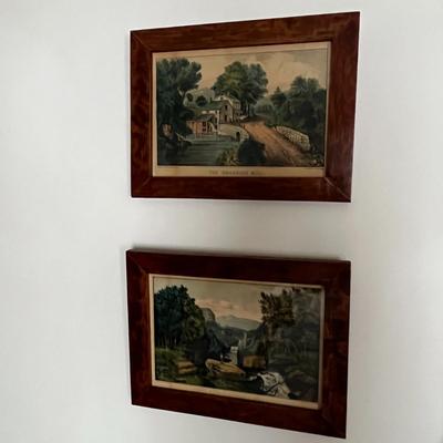 Currier And Ives Roadside mill offset print