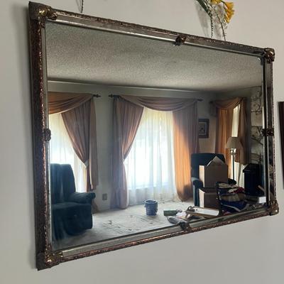 Wall Mirror with Ornate Gold Frame