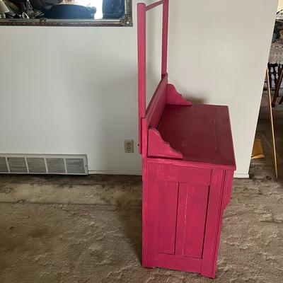 Pink Wood Cabinet with Drawers