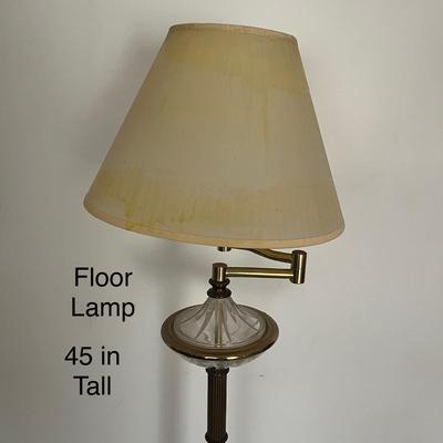Brass and Glass Floor Lamp