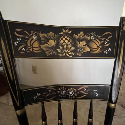 Hand-Painted Black Wood Chair