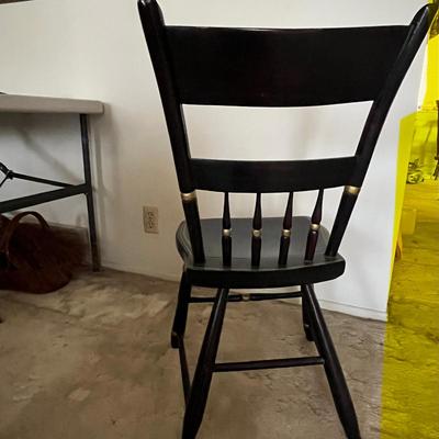 Hand-Painted Black Wood Chair