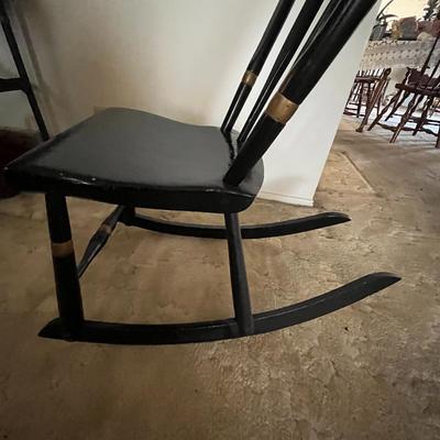 Vintage Black Wood Rocking Chair ‘A’