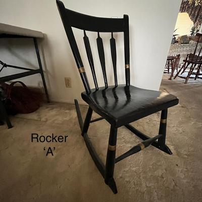 Vintage Black Wood Rocking Chair ‘A’