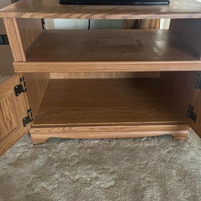 Wood TV Stand with Cabinet