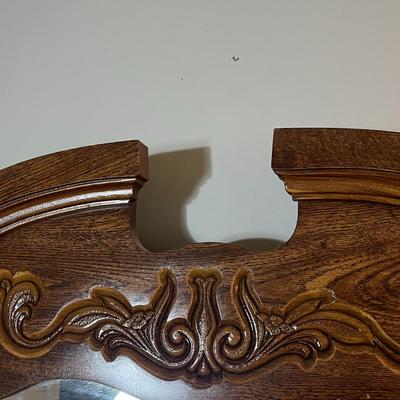Wood Dresser with Mirror Hutch
