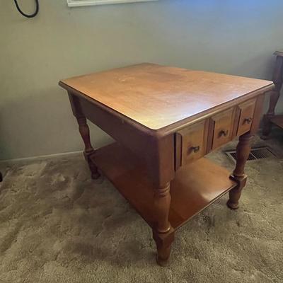 Pair of Solid Wood End Tables