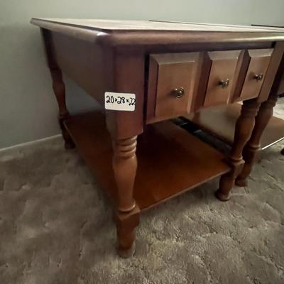 Pair of Solid Wood End Tables