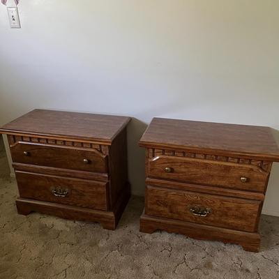 Pair of Vintage Wood Nightstands