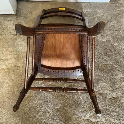 Hand-Carved Needlepoint Seat Accent Chair
