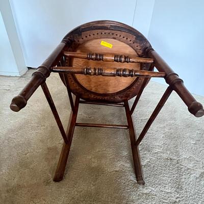 3 Vintage Victorian Velveteen Chairs Maple Oak, ( there are 2 more in lot 36, they are slightly taller at 33.5 inches)