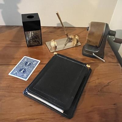 Vintage Vacu Hold Pencil Sharpener & Desk set