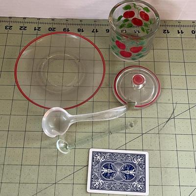 Vintage Jeannette Cherry Glass Jar
