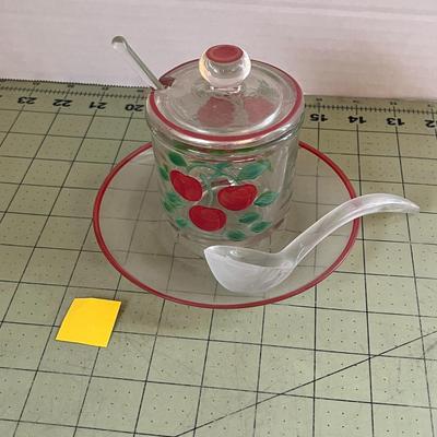 Vintage Jeannette Cherry Glass Jar
