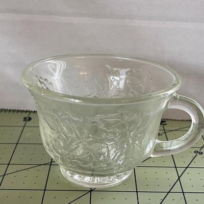 Vintage Glass Punch Bowl Set with Cups & Ladle
