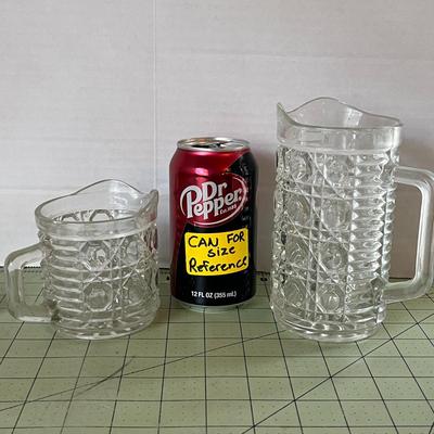 Pressed Glass Pitcher & Creamer Set with Tray