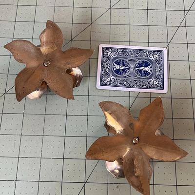 Copper Flower Candle Holders – Pair