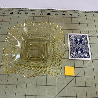 Amber Diamond Point Glass Bowl