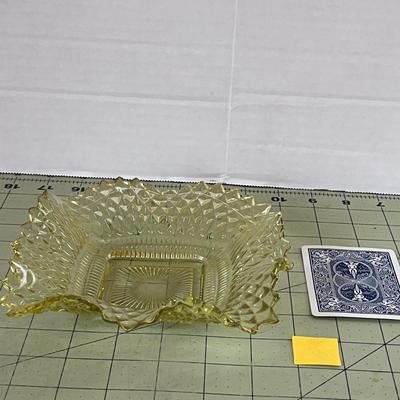 Amber Diamond Point Glass Bowl