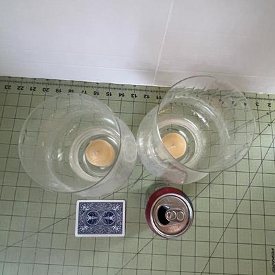 Glass Hurricane Candle Holders – Pair