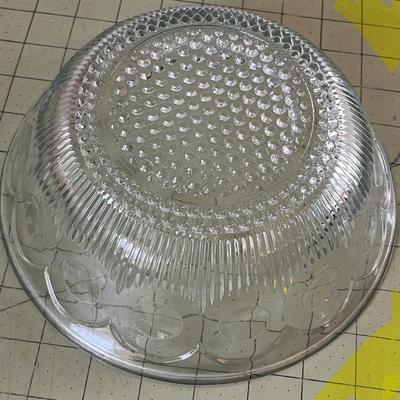 Clear Pressed Glass Serving Bowl