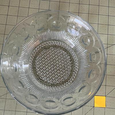 Clear Pressed Glass Serving Bowl