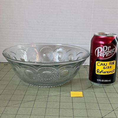 Clear Pressed Glass Serving Bowl