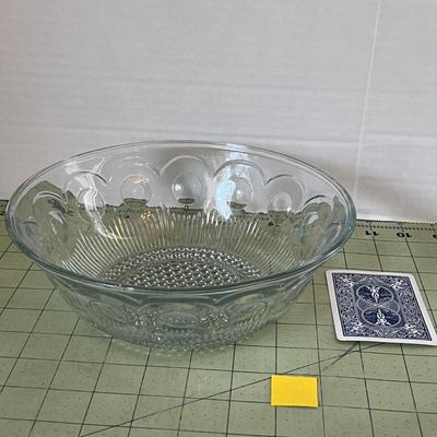 Clear Pressed Glass Serving Bowl