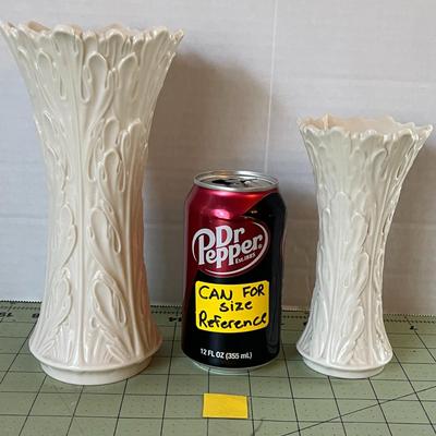 Textured Lennox China Ivory Ceramic Vase Set