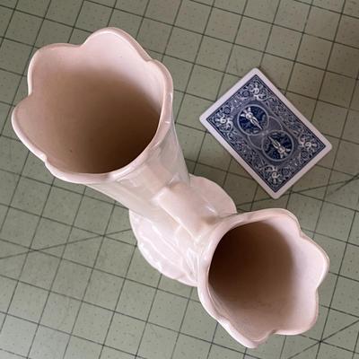 Ivory Double Trumpet Ceramic Vase