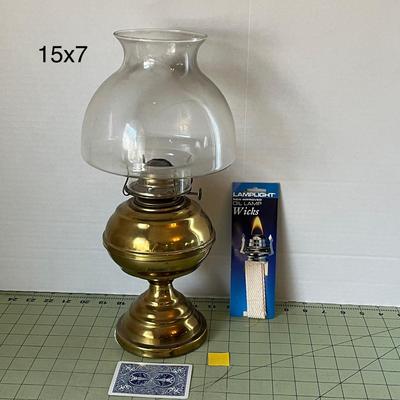 Vintage Brass Oil Lamp with Wick