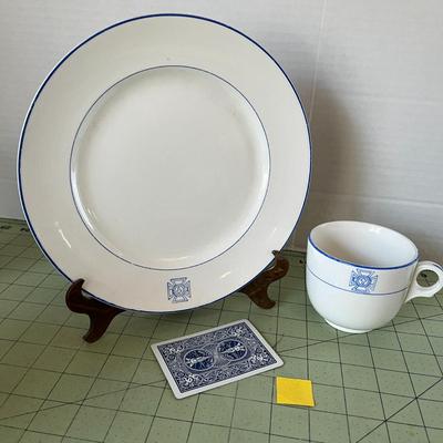 Vintage Stinthal Blue Cross Plate & Cup Set