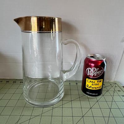 Gold Rim Glassware Pitcher Set