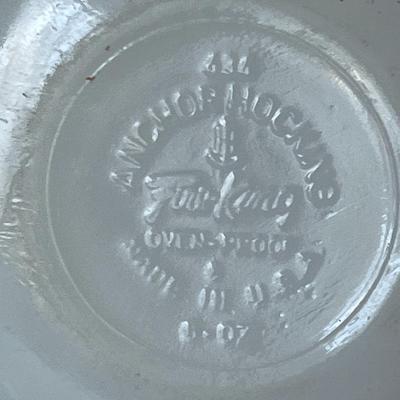 Vintage Anchor Hocking Spring Blossom Round Dish & Bowl