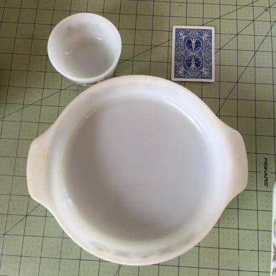 Vintage Anchor Hocking Spring Blossom Round Dish & Bowl