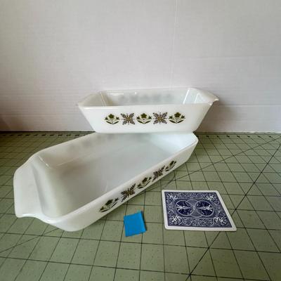 Vintage Anchor Hocking Floral Casserole Dish Set