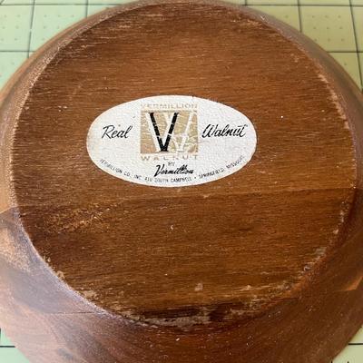 Vintage Wooden Salad Bowl Set with Utensils – 9-Piece
